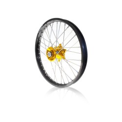 Roue complète REX Haan wheels 21 x 1,60 RMZ 250 / RMZ 450 05- cercle noir / moyeu or 22mm