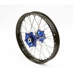 Roue complète REX Haan wheels 18 x 2,15 TC et FC 14-15, TE et FE 14-23 cercle noir / moyeu bleu 20mm