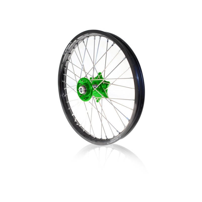 Roue complète REX Haan wheels 21 x 1,60 KX 125 / 250 / KXF 250 / 450 06- cercle noir / moyeu vert 20mm Roue complète REX Haan wheels 21 x 1,60 KX 125 / 250 / KXF 250 / 450 06- cercle noir / moyeu vert 20mm