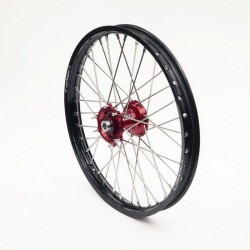 Roue complète REX Haan wheels 21 x 1,60 CR 125 / 250 - CRF 250 / 450 95- cercle noir / moyeu rouge 20mm