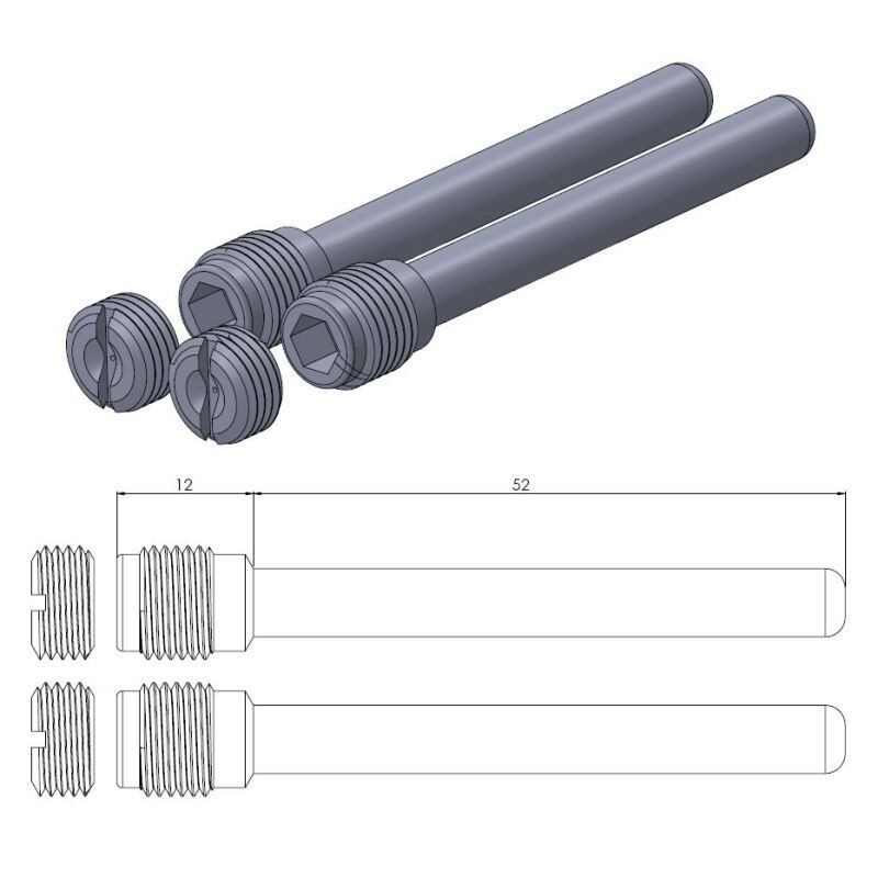 Axe de plaquettes de frein MOTO MASTER type origine Axe de plaquettes de frein MOTO MASTER type origine