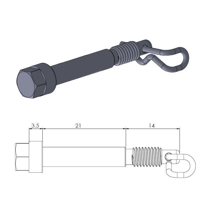 Axe de plaquettes de frein MOTO MASTER type origine Axe de plaquettes de frein MOTO MASTER type origine
