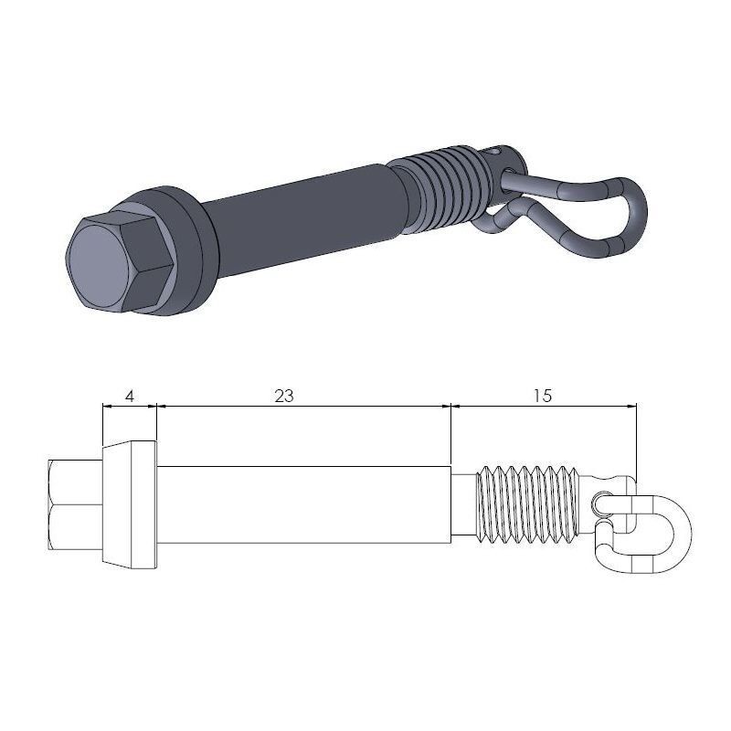 Axe de plaquettes de frein MOTO MASTER type origine Axe de plaquettes de frein MOTO MASTER type origine
