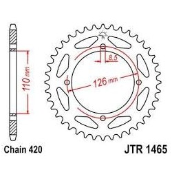 Couronne JTR1465 47 dents - pas de 420 acier carbone C49