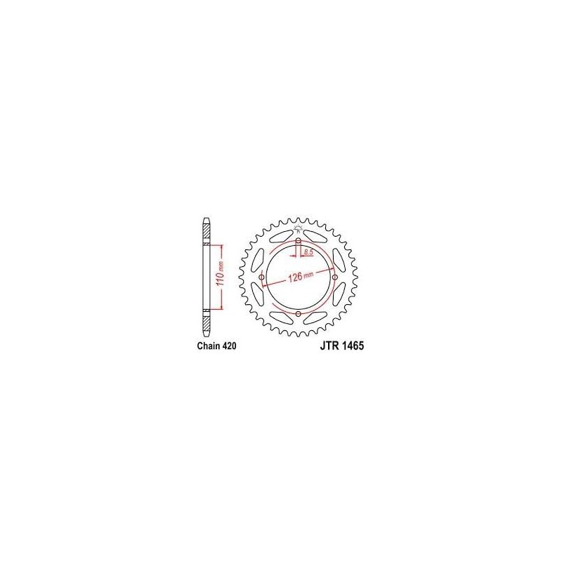Couronne JTR1465 47 dents - pas de 420 acier carbone C49