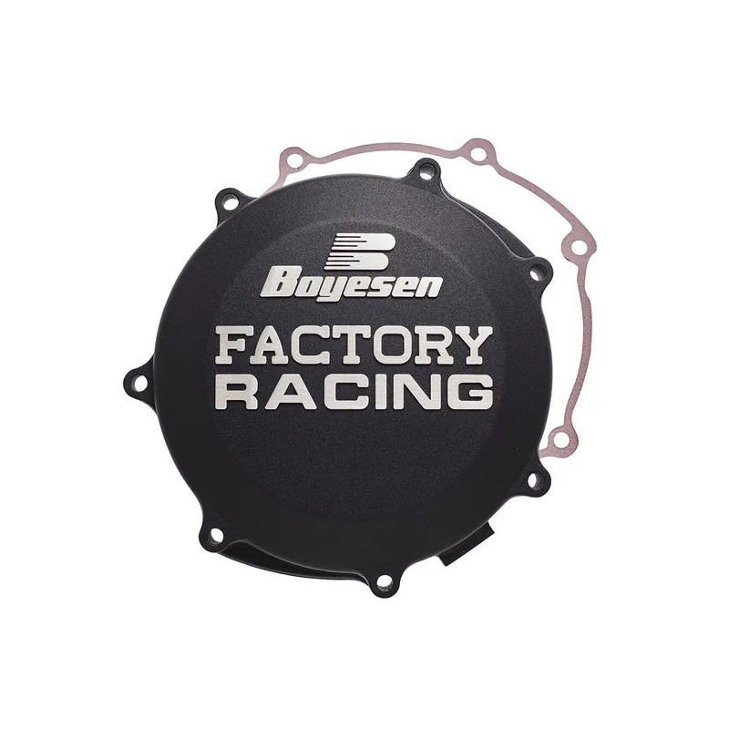 Couvercle de carter embrayage BOYESEN Factory Racing noir Kawasaki KX F 250 2021 à 2024 Couvercle de carter embrayage BOYESEN Factory Racing noir Kawasaki KX F 250 2021 à 2024