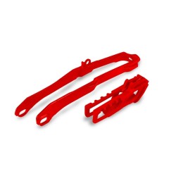 Kit patin de bras oscillant + guide chaîne UFO - rouge Honda 250 CRF / 450 CRF