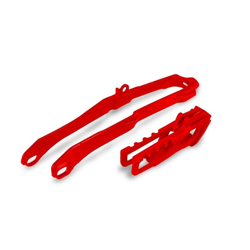 Kit patin de bras oscillant + guide chaîne UFO - rouge Honda 250 CRF / 450 CRF Kit patin de bras oscillant + guide chaîne UFO - rouge Honda 250 CRF / 450 CRF