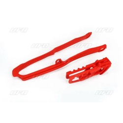 Patin de bras oscillant + patin de Patin de guide chaine 250 CRF 2019 à 2024 / 450 CRF 2017 à 2024 Rouge