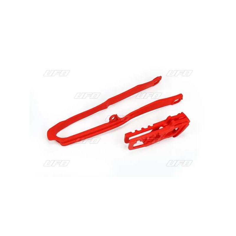 Patin de bras oscillant + patin de Patin de guide chaine 250 CRF 2019 à 2024 / 450 CRF 2017 à 2024 Rouge