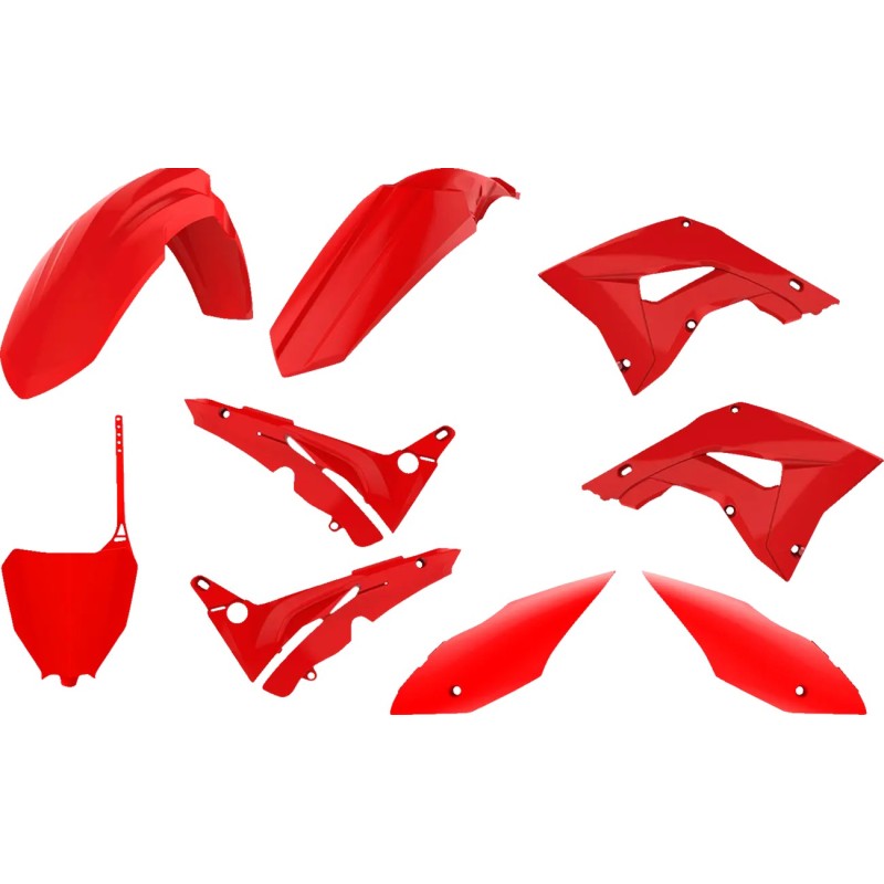 Kit plastiques Polisport 125 CR / 250 CR 2002 à 2007 Restyle couleur rouge