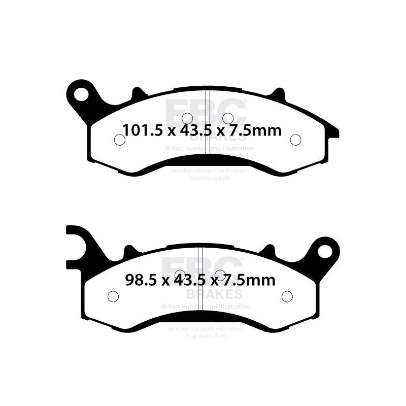 Plaquettes de Frein EBC Avant Organique serie FA 761