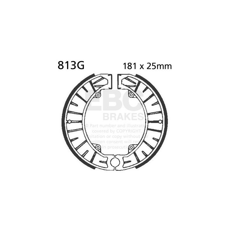Mâchoires de frein EBC Arrière Organique rainurées "G" 813