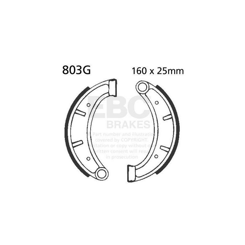 Mâchoires de frein EBC Avant Organique rainurées "G" 803