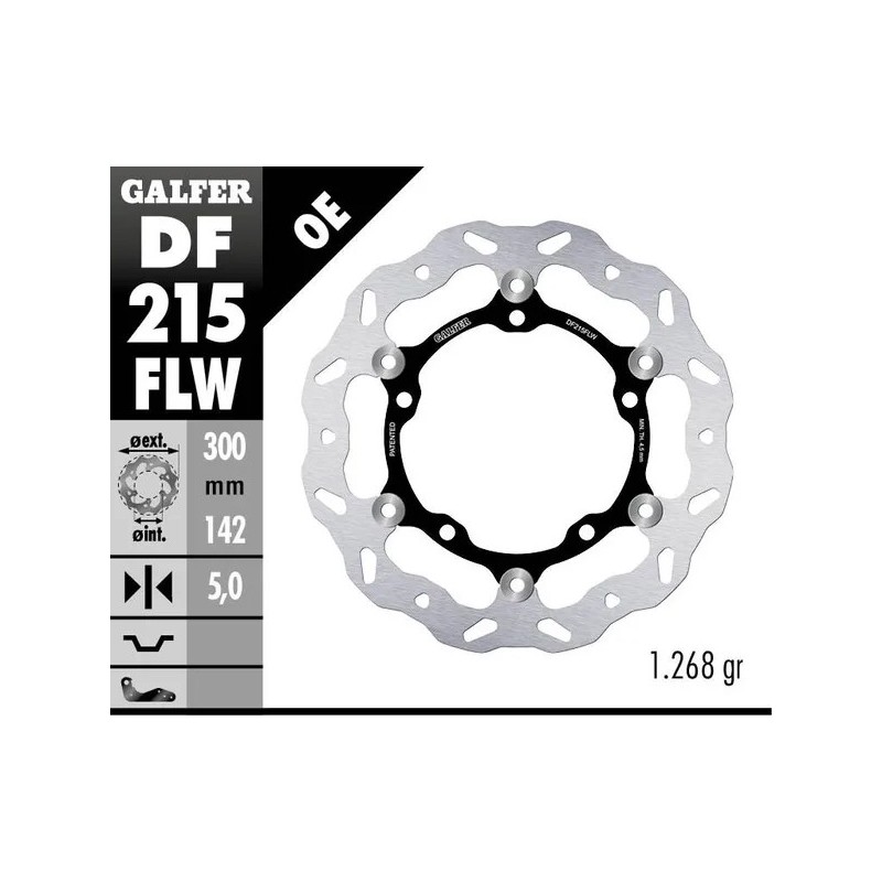 Disque de frein Galfer avant 300 mm flottant wave centre acier