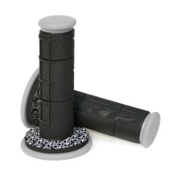 Paire de poignées bi matière noire grise avec donuts WRP