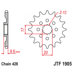 Pignon JT SROCKET 85 SX KTM 2018 à 2022 acier standard