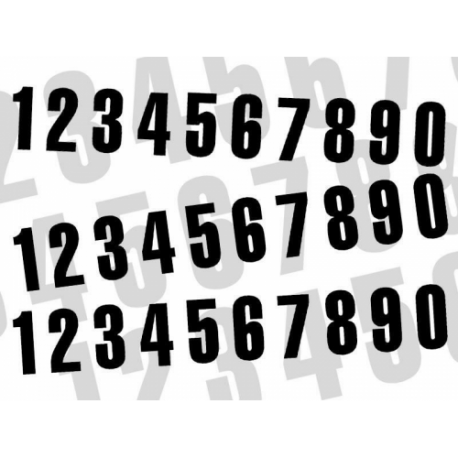 Numéro de courses (x3) 4 BLACKBIRD 7x5,5cm noir