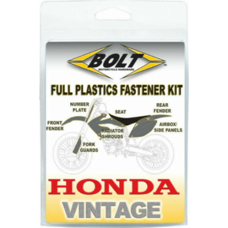 Kit vis plastiques BOLT Honda CR 125 1992 à 1997 + 250 CR 1992 à 1996