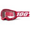 Paire de lunettes 100% ACCURI 2 ENDURO MOTO Rouge Fluo