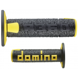 Paire de poignees DOMINO A360 Off-road Comfort ergonomique Noir / jaune