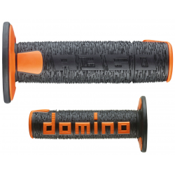 Paire de poignees DOMINO A360 Off-road Comfort ergonomique Noir / orange