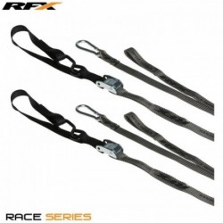 Sangles RFX série 1.0 Race (Gris / Noir) avec boucle supplémentaire et clip mousqueton