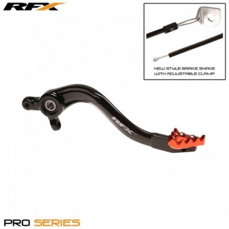 Pedale de frein arrière RFX Pro ST Anodisé dur noir / orange