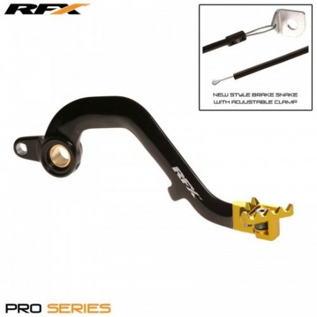 Pedale de frein arrière RFX Pro FT Noir / Jaune - Suzuki 250 RM 2001 à 2008