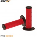 Paire de poignées bi-composant RFX Pro Series extrémités noires (Rouge / Noir)