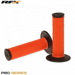 Paire de poignées bi-composant RFX Pro Series extrémités noires (Orange / Noir)