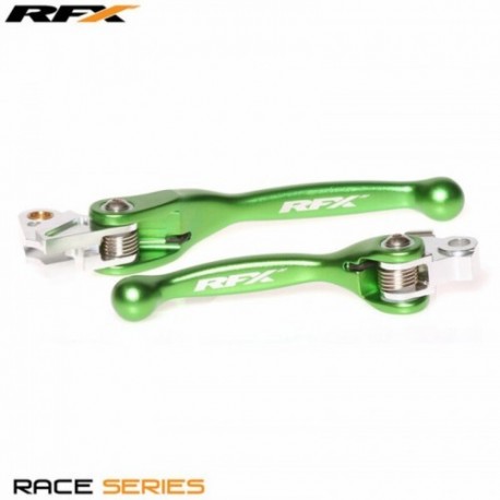 Paire de leviers flexibles forgés RFX Race Vert - Kawasaki 450 KXF 2013 à 2018 / 250 KXF 2013 à 2020