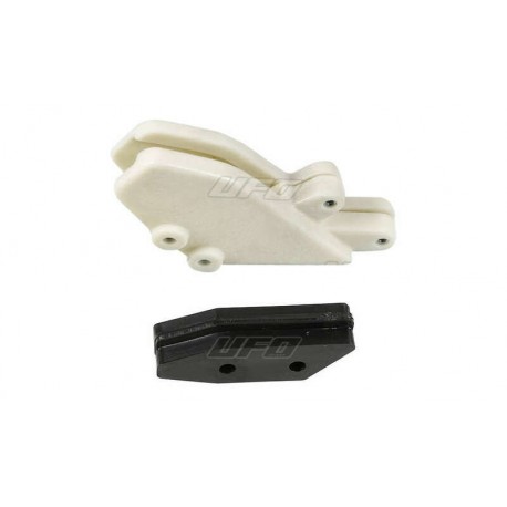 Kit guide chaîne + patin de guide chaîne UFO translucide/noir Kawasaki 125 KX / 250 KX