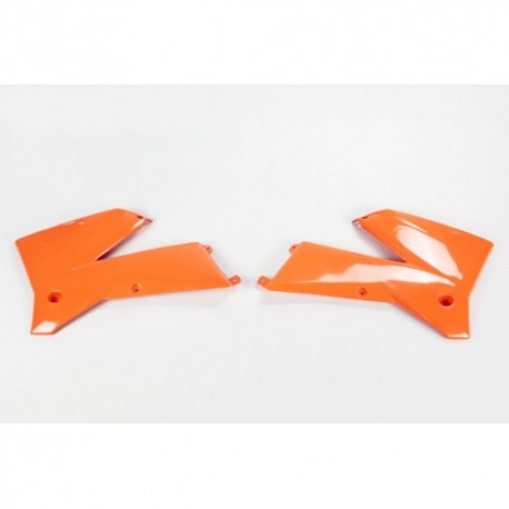 Paire d'ouïes de radiateurs UFO KTM 05 Orange Paire d'ouïes de radiateurs UFO KTM 05 Orange