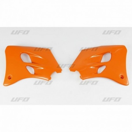 Paire d'ouïes de radiateurs UFO KTM 65 SX 1997 à 2000 Orange Paire d'ouïes de radiateurs UFO KTM 65 SX 1997 à 2000 Orange