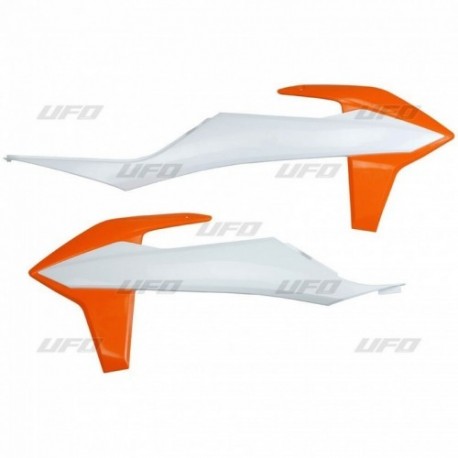 Ouïes de radiateur UFO UFO orange/blanc KTM SX / SXF/ EXC /EXCF
