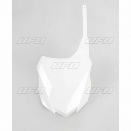 Plaque numéro frontale UFO blanc Kawasaki 250 KXF / 450 KXF