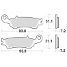 Plaquettes de frein BRAKING Off-Road métal fritté - 929CM44