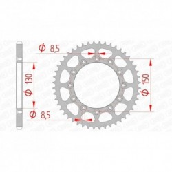 Couronne acier AFAM YZ YZF WRF 49 dents