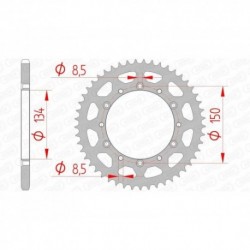Couronne acier AFAM KX KXF 49 dents