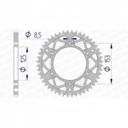 Couronne aluminium AFAM CR CRF anti-boue 50 dents