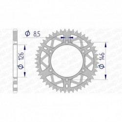 Couronne aluminium AFAM RM RMZ anti-boue 52 dents