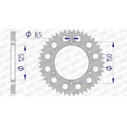 Couronne aluminium AFAM SX SXF EXC EXCF / TC FC TE FE / MC MCF EC ECF anti-boue 46 dents