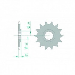 Pignon AFAM SX SXF EXC EXCF / TC FC TE FE / MC MCF EC ECF anti-boue 13 dents