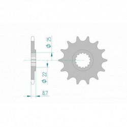 Pignon AFAM SX SXF EXC EXCF / TC FC TE FE / MC MCF EC ECF anti-boue 14 dents