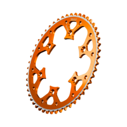 Couronne aluminium TALON Radialite Couleur orange 44 dents