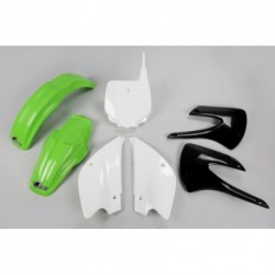 Kit plastique UFO couleur origine (2010) restylé vert/noir/blanc Kawasaki 85 KX