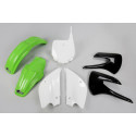 Kit plastique UFO couleur origine (2010) restylé vert/noir/blanc Kawasaki 85 KX