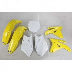 Kit plastique UFO couleur origine jaune/blanc Suzuki 450 RMZ