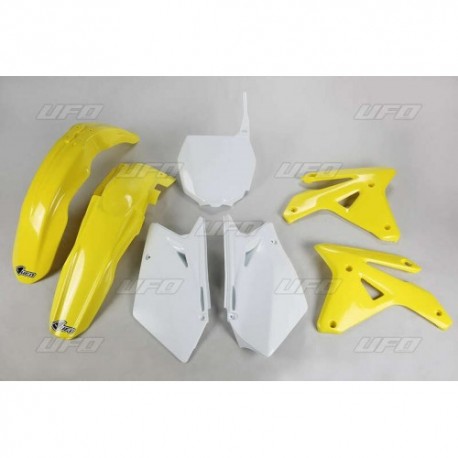 Kit plastique UFO couleur origine jaune/blanc Suzuki 450 RMZ